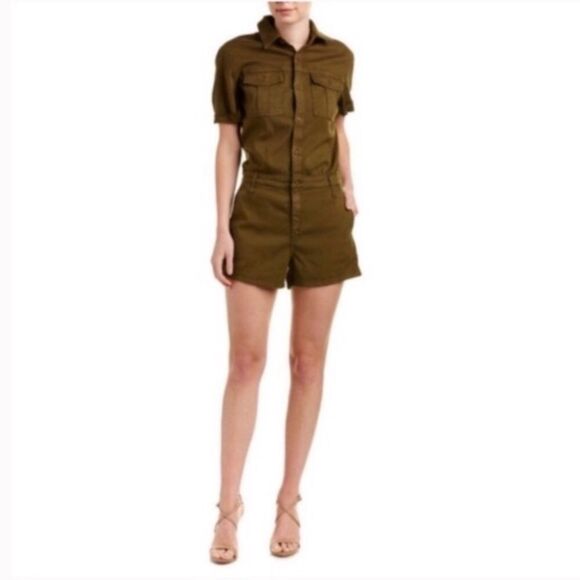 AG ADRIANO GOLDSCHMIED GORPCORE‎ RHODA BUTTON UP UTILITY ROMPER WITH POCKETS XS - Picture 1 of 15